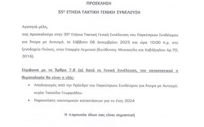 35η ΕΤΗΣΙΑ ΤΑΚΤΙΚΗ ΓΕΝΙΚΗ ΣΥΝΕΛΕΥΣΗ